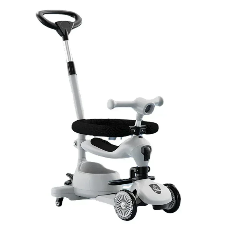 Trottinette Multifonctionnelle 3 en 1 pour Enfant de 1 à 12 Ans, Voiture pour Nourrissons Pouvant S\'asseoir et Pousser, Glissière