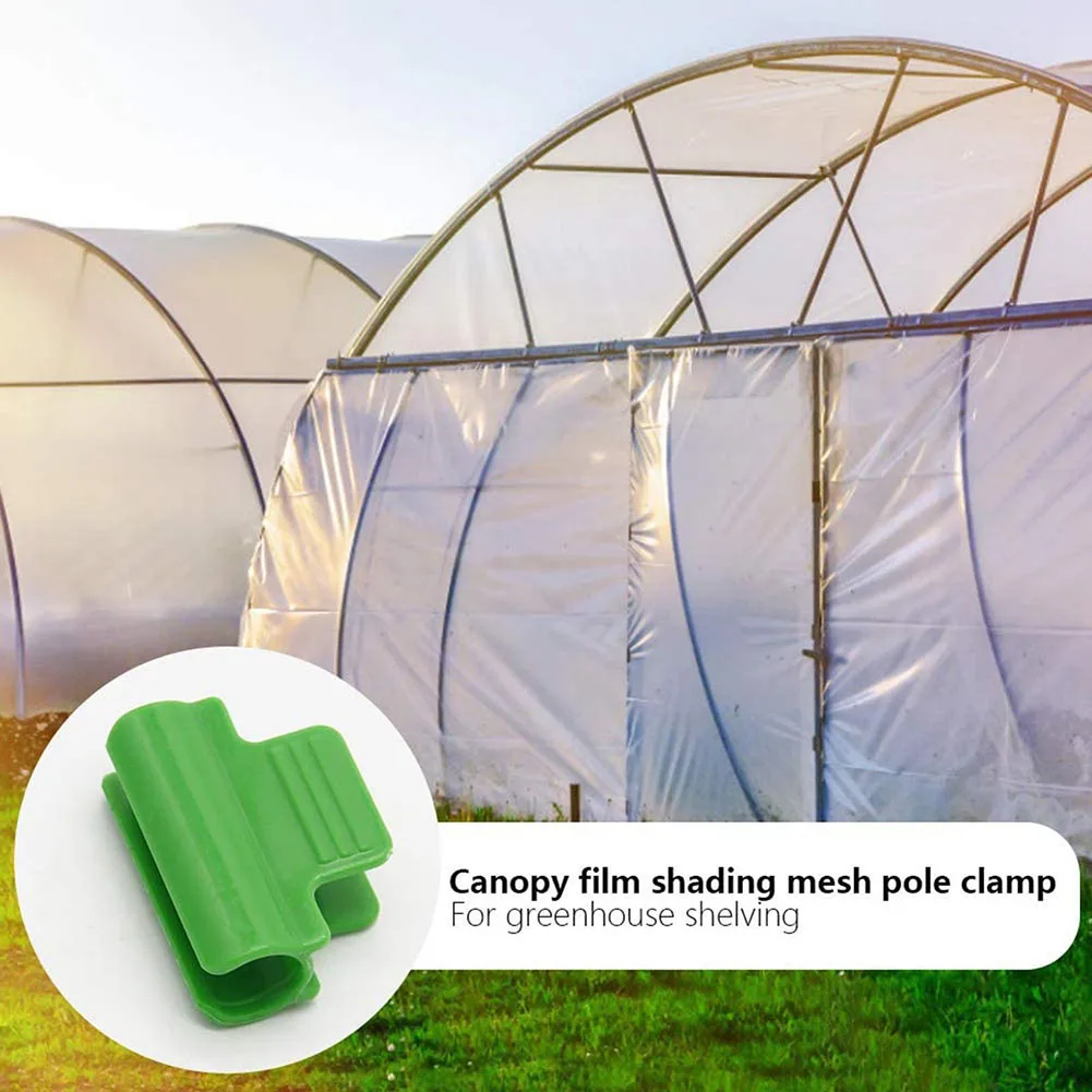 

50PCS Greenhouse Clamps Film Row Cover Netting Tunnel Hoop Clips For 11/16mm Plant Support Planting Tools