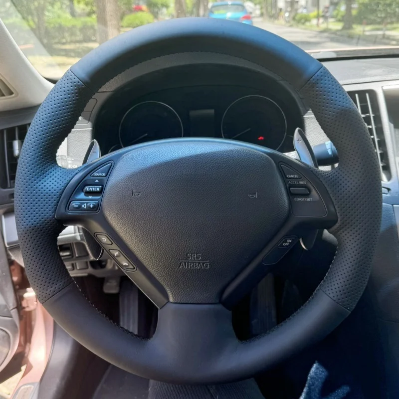

Чехол на руль автомобиля, оплетка из натуральной кожи для Infiniti G25 G35 G37 EX25 EX35 EX37, автомобильные аксессуары для салона
