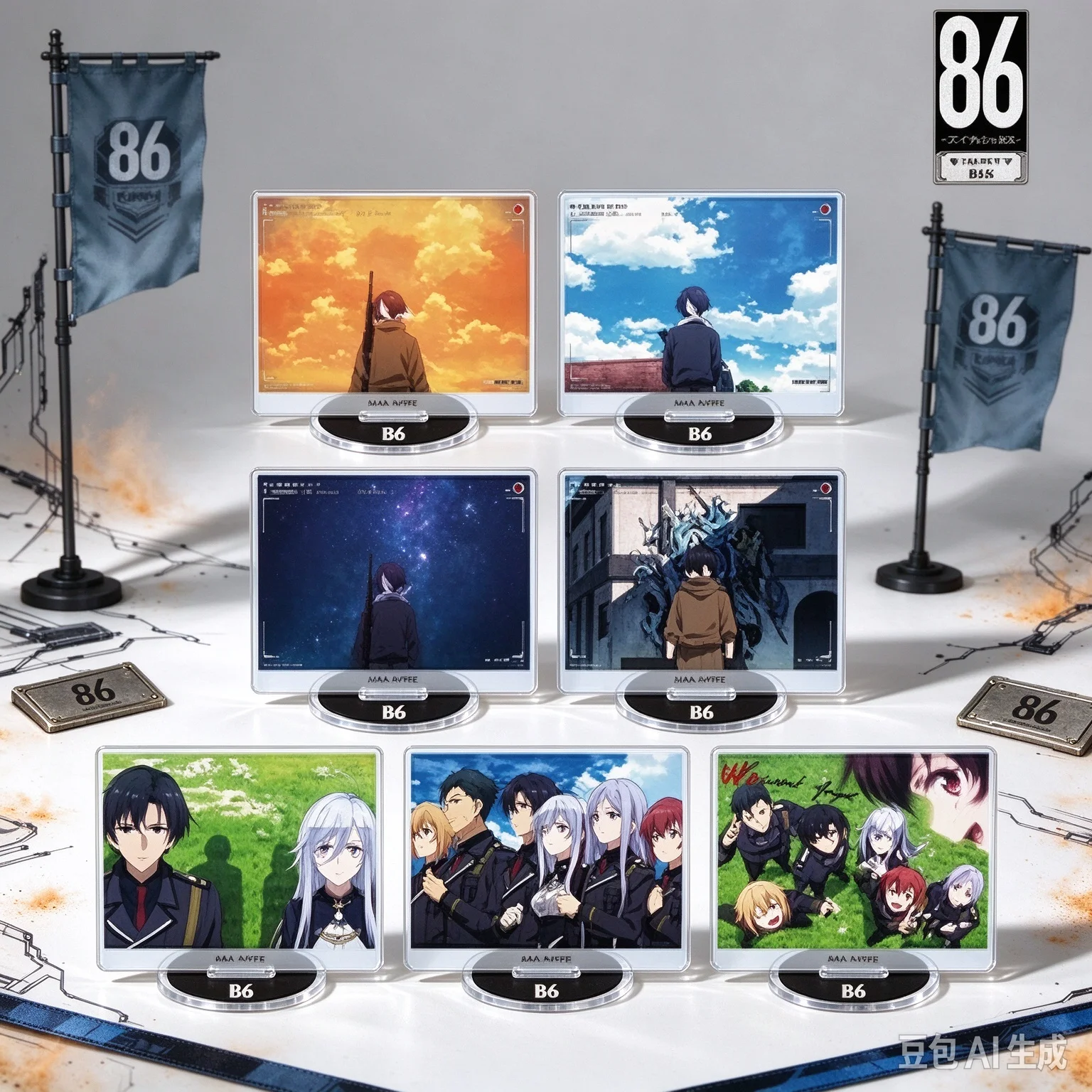 Classic 10cm Anime 86 -Eighty Six- Acrylic Stand Model Bookshelf Decoration High Definition Images Bookshelf Decoration Keychain