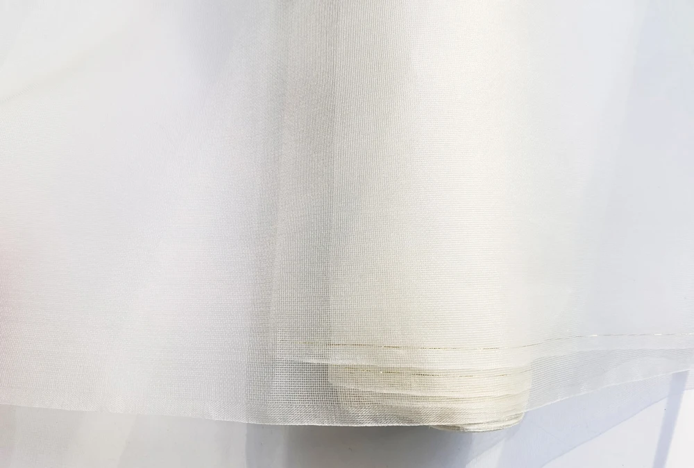 1 Meter X 1.4 Meter Natural White Silk Tulle Mesh Stiff Wedding Dress,Handicraft,Decorations,Veil Lace Fabric