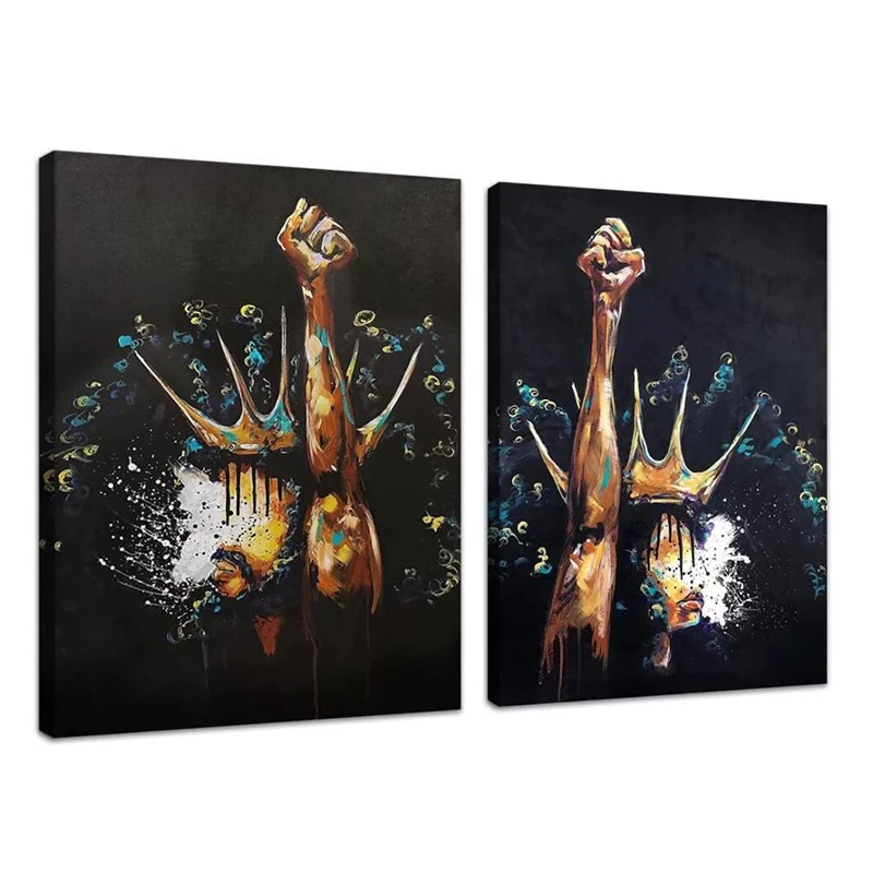 

Naturally Queen Badu Canvas Prints Painting on The Wall Home Decor Graffiti Art Africa Black Girl Feminist Posters Living Room