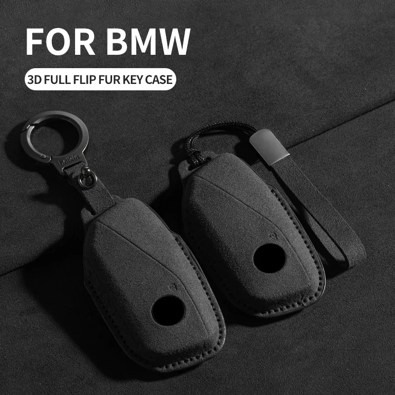 جلد الغزال سيارة مفتاح بعيد غطاء قذيفة لسيارات BMW 7 سلسلة G70 G09 XM U06 G81 M3 i7 X7 G07 LCI iX I20 X1 U11 حامي فوب