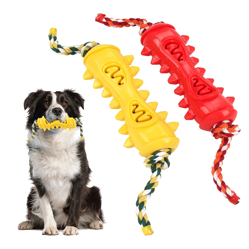

Funny Leak-proof Interactive Dog Toy with Rope Durable Teeth Cleaning Relieve Boredom Dog Chew Sticks Juguete Automatico Perro