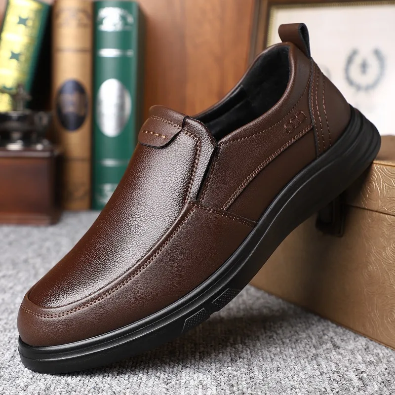 

Business Casual Leather Shoes, Anti-slip, Fleece, Thickened, Warm Cotton Shoes,Fashionable,Lightweight and Versatile Men's Shoes