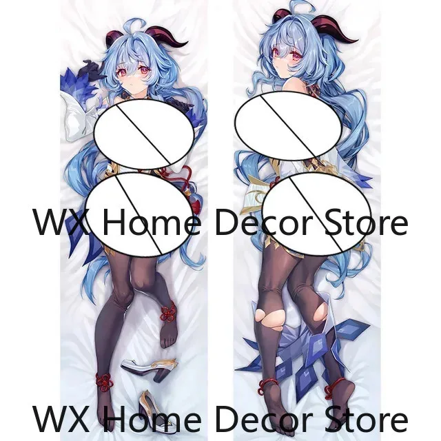 

New Style Anime Genshin Impact Ganyu DIY Personalized Home Bedding Hing Body Pillow Cover Case Dropshipping