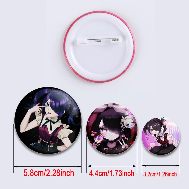 Cute Game Anime Badge Needy Streamer Overload Ame-chan Pins Round Cartoon Brooches for Backpack Accessories Collection Gifts