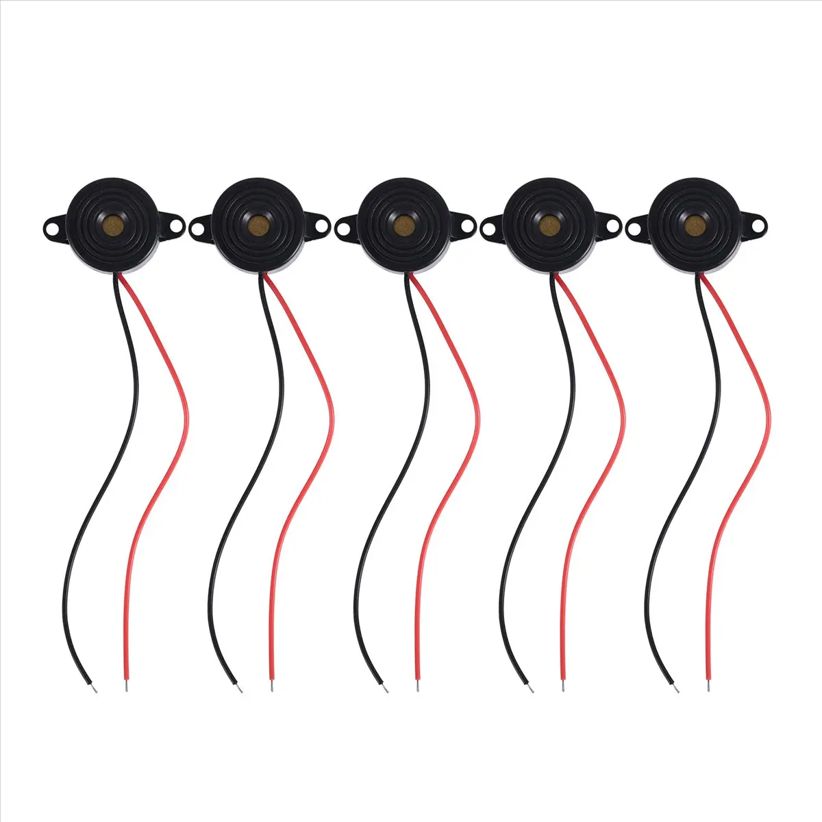 ABAN 5 Pcs DC 3-24V 85dB Sound Electronic Buzzer Alarm Black 23 x 12mm