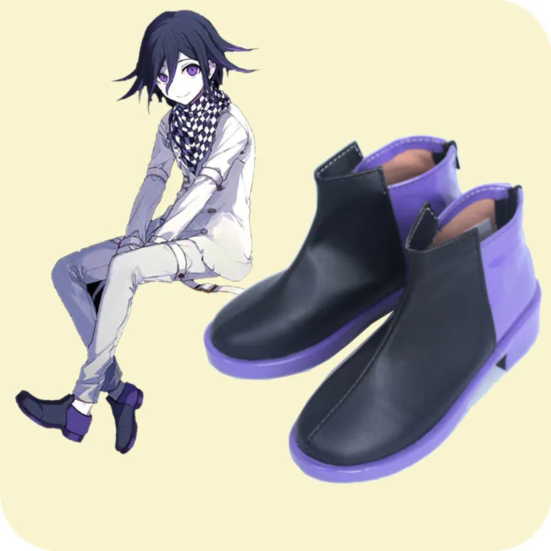 

Danganronpa V3 Killing Harmony Kokichi Oma Cosplay Shoes Anime Game Handmade Faux Leather Boots