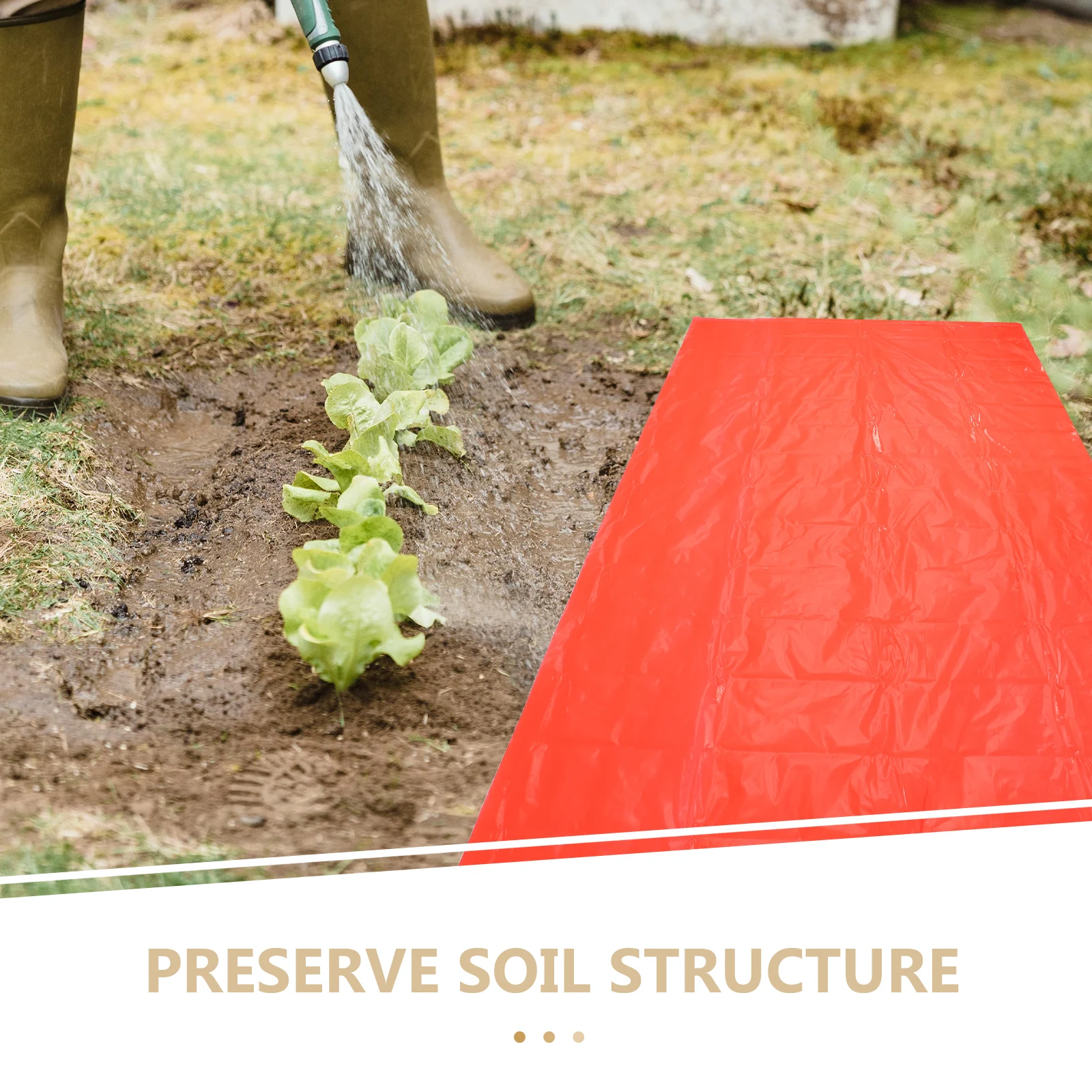 

Red PE Crop Mulch Film Garden Planting Suppresses Weed Growth Retains Moisture Regulates Temperature Durable Cropland Accessory