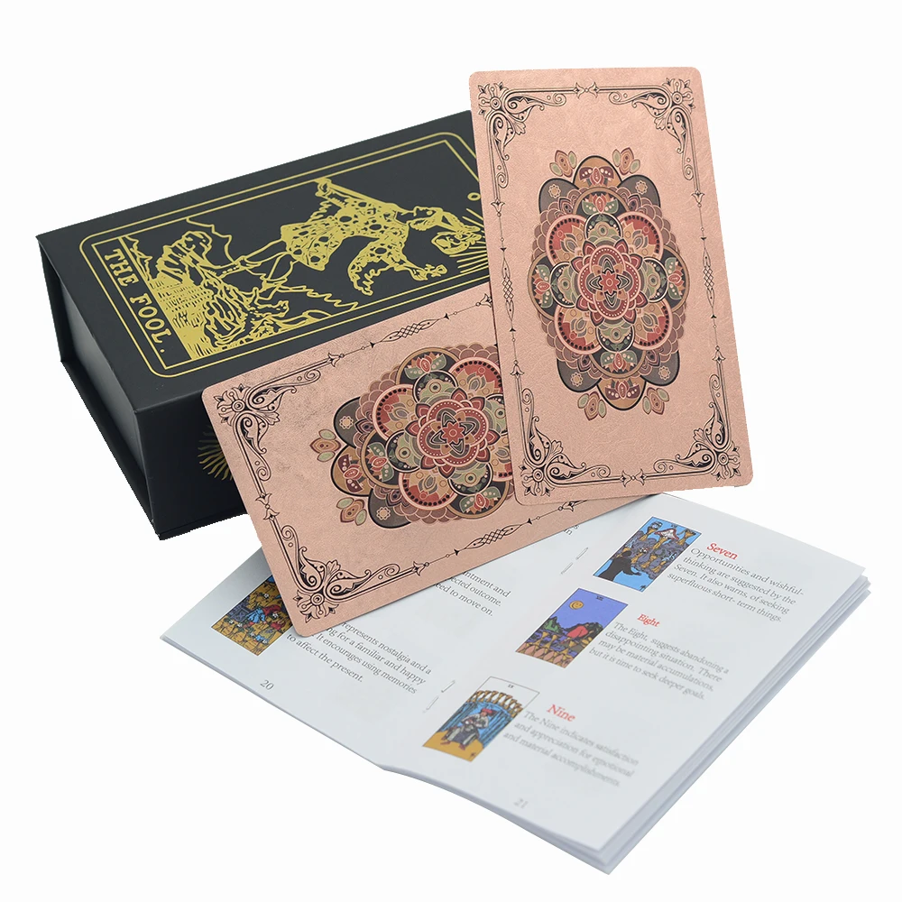 Cartes de tarot en plastique résistantes à l\'eau, feuille d\'or de 1958, jeu explorez ecs exquis, collection de cartes de marié, résistant à l\'usure