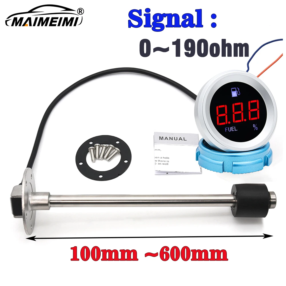 

Поплавковый датчик топлива 100-600 мм + измерители уровня топлива с красной подсветкой, датчик 0-190 Ом, датчик, индикатор масла, датчик диапазона 12 В 24 В
