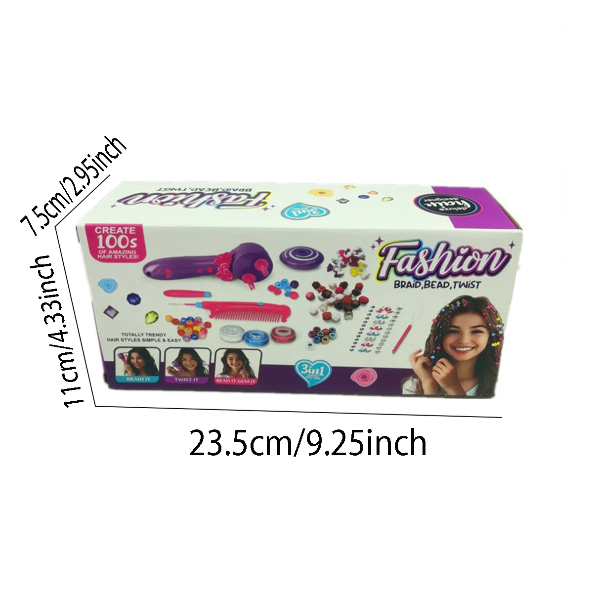 Magic Electric Hair Braider Jewelry Beads Hairdressing Three in One, Fully Automatic Hair Braider Hair Braid Fried Dough Twists