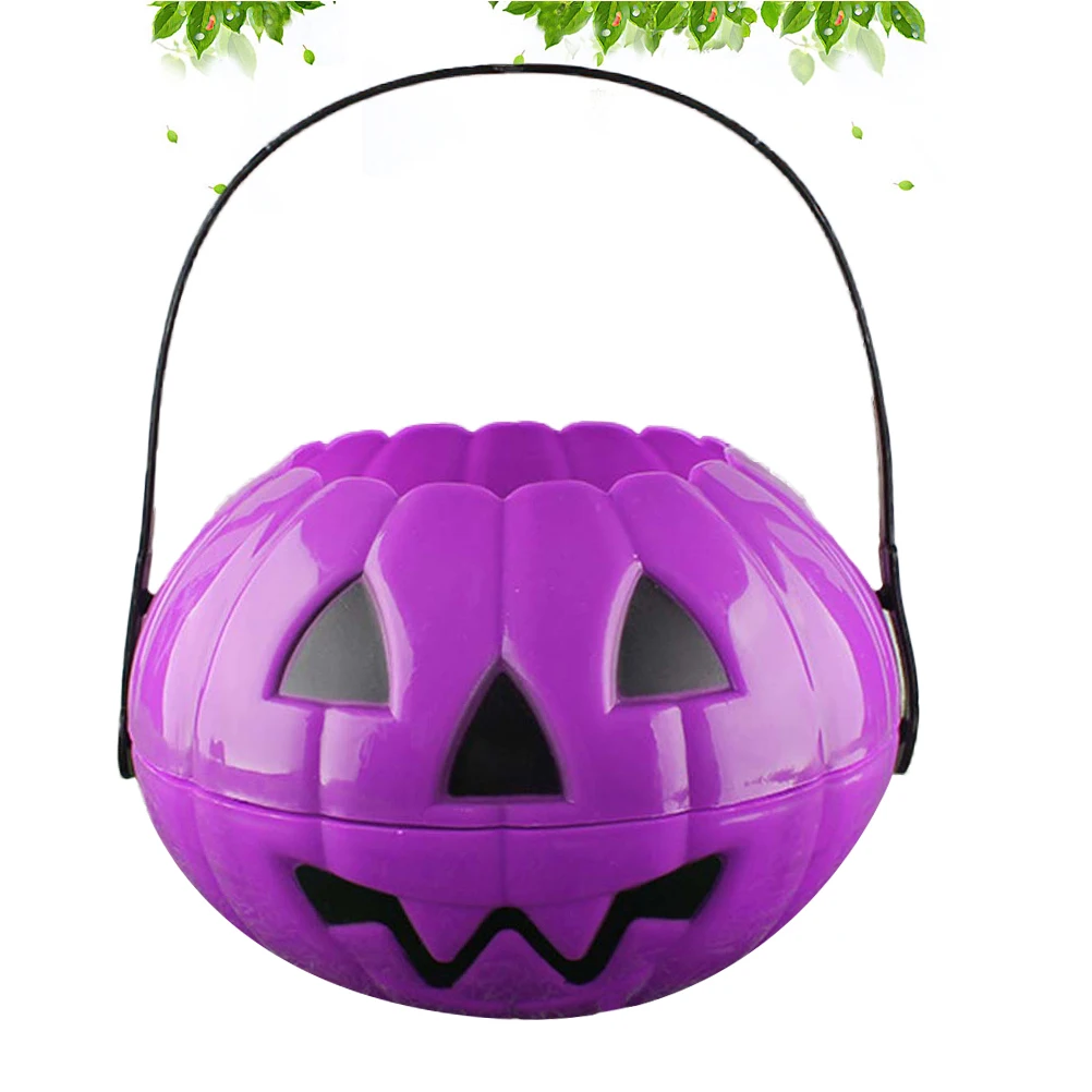 

Pumpkin Bucket Candy Bag Snack Holder 5 Colors Large Bowl Pail Halloween Party Decoration Candy Storage Eco Friendly Safe Use