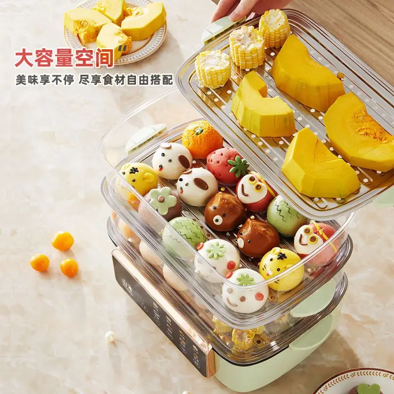 باخرة كهربائية منزلية متعددة الوظائف تبخير وطبخ قطعة واحدة ممتدة من الفولاذ المقاوم للصدأ سميكة بأربع طبقات