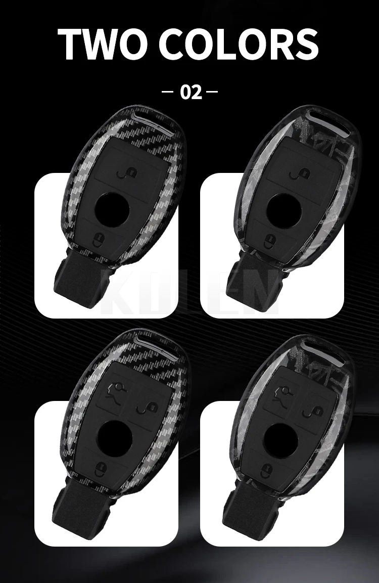2 3 Tasten Carbonfaser Autoschlüsselhülle für Mercedes Benz A B C E Klasse GLS GLA GLK GLC CLS CLA W204 W205 W212 W463 W176 – Detail 4
