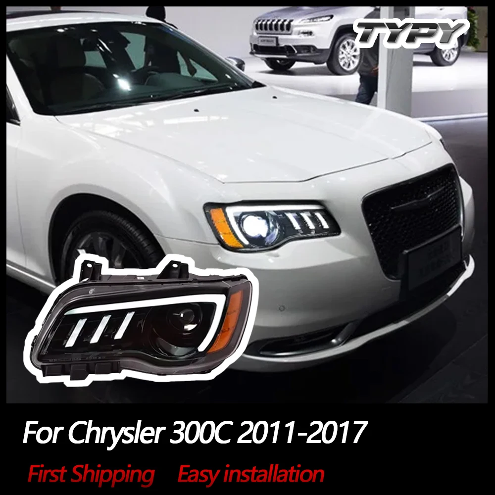 

Автомобильный фонарь TYPY для Chrysler 300C 2011-2017, светодиодная фара для проектора, дневные ходовые огни, автомобильные аксессуары