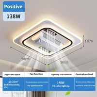 Ventilateur de plafond sans pales silencieux pour salon d'été, éclairage moderne minimaliste, climatisation intelligente 1