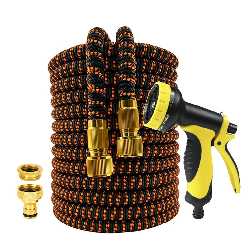 25FT-100FT Extensible Magic Hose Flexible Garden Hose Wash Car High Pressure Water Gun Courtyard Irrigation Watering Water Pipe