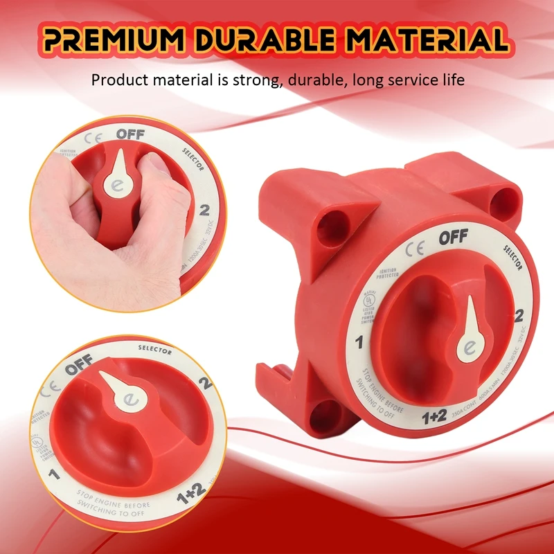 

DC 32V 350A Battery Switch 4-Position Selector Marine Boat Battery Selector Switch Disconnect For Marine Boat
