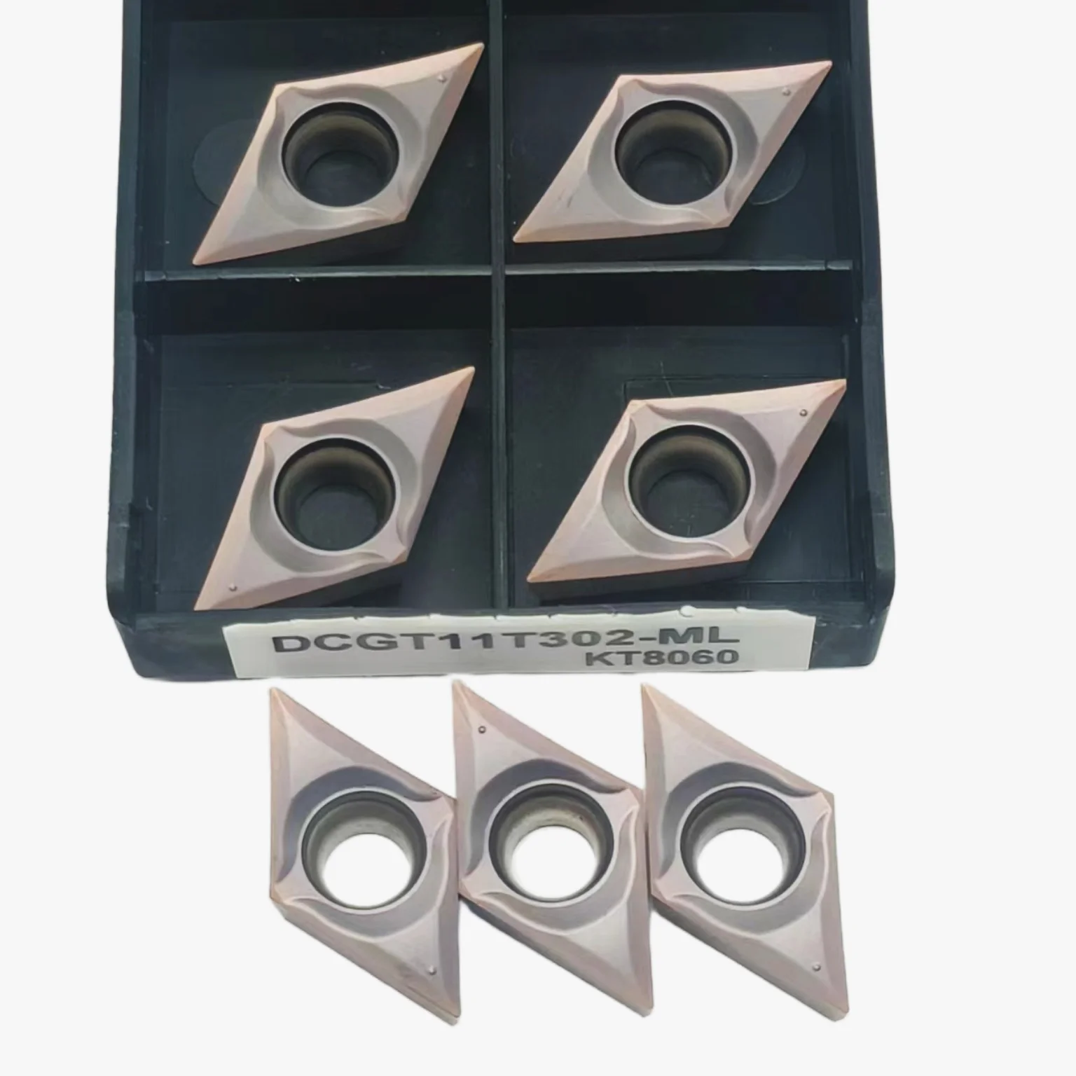 เครื่องมือตัด10ชิ้น DCGT11T302 DCGT11T304 DCGT11T301มล. ตัวแทรก KT8060คาร์ไบด์ mesin bubut CNC เครื่องมือกลึงสำหรับสแตนเลส