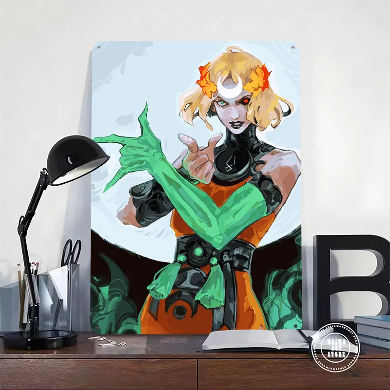 Hades Game Character Digital Art Printed Poster Customized Wall Art Retro Vintage Metal Tin Signs for Gamer Bedroom Decoration