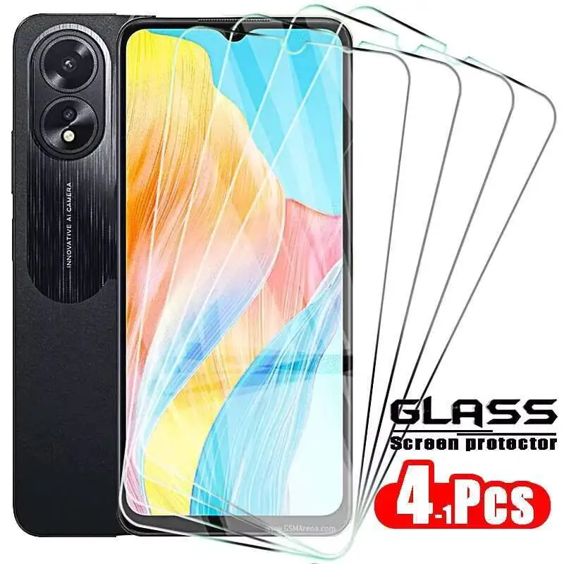 

4-1Pcs Tempered For OPPO A38 A18 A79 A58 A78 4G A98 5G A2 A2x Screen Protector Protective Glass Front Film Cover