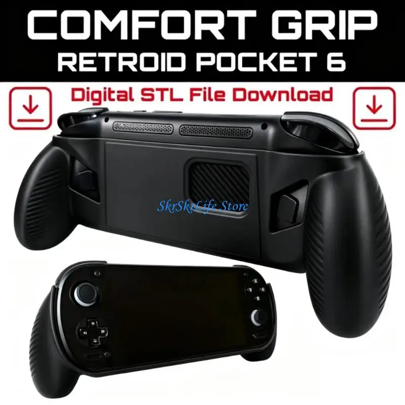 E65E Grip Shell for Commute Play and Home Gaming Use for Retroid Pocket 6