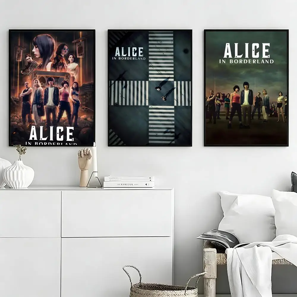 TV Series Alice in Borderland Poster Self-adhesive Art Waterproof Paper Sticker Coffee House Bar Room Wall Decor