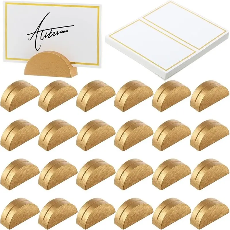 ABUG-24Pcs Wooden Table Number Stands With Tented Cards