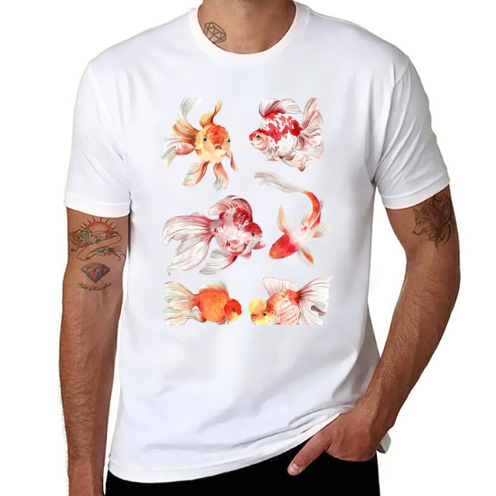 

New Cute Goldfish Pattern T-Shirt sublime t shirt heavyweight t shirts Blouse fruit of the loom mens t shirts