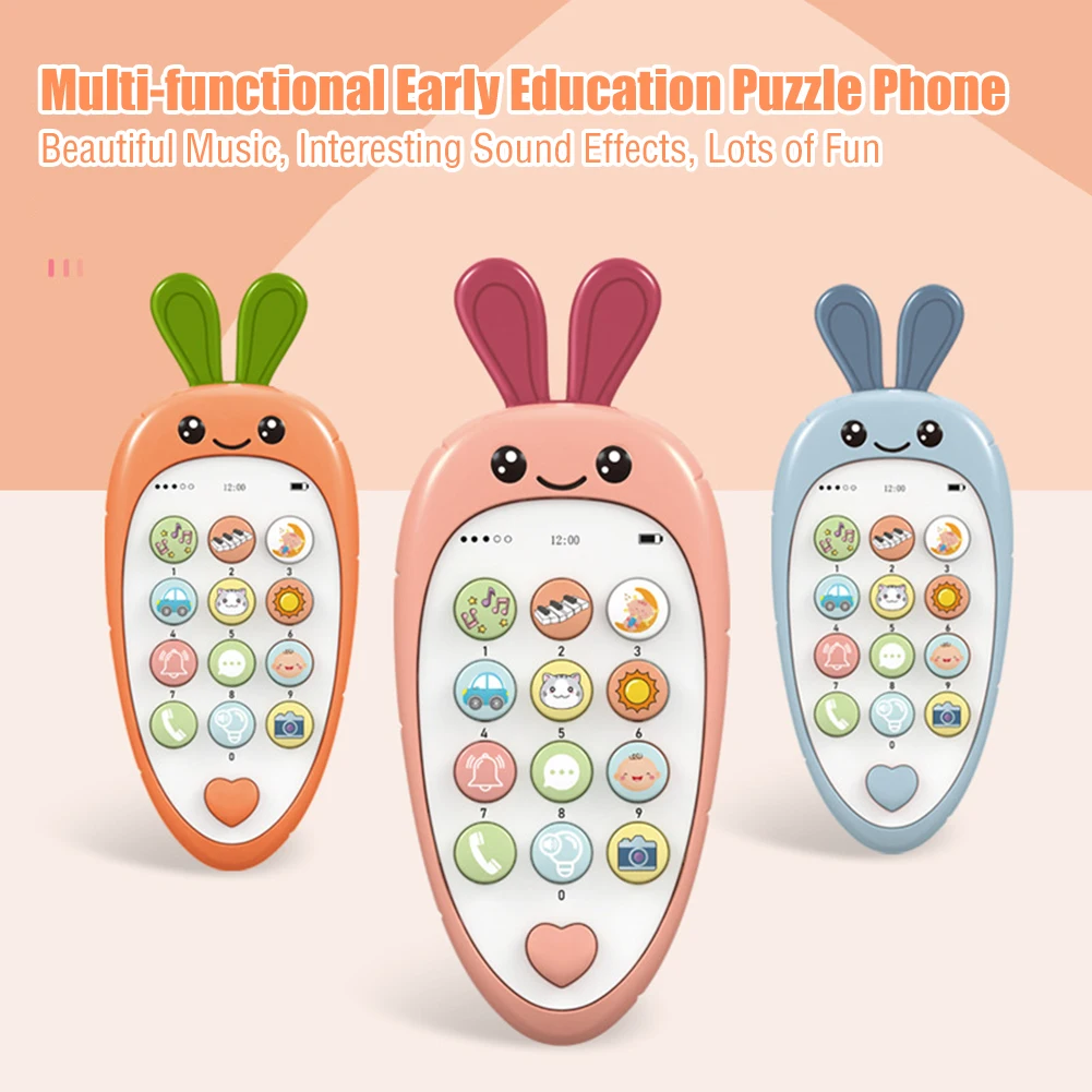 Multifunctional Simulation Phone Kids Infant Early Educational Toy  Music Sound Telephone Sleeping Toys With Teether Kids Gifts