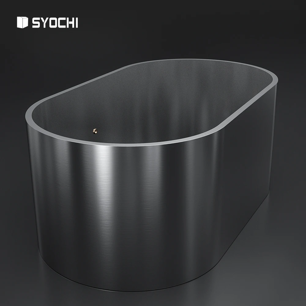 Syochi Stainless Material Cold Plunge Athlete Ice Bath Tub Spa Massage Tub Freestanding Ice Bath Tub