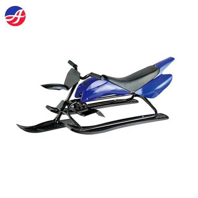 New Type Snow Racer Scooter Sled Steering Wheel Brakes Kids Winter Ski Slider Board