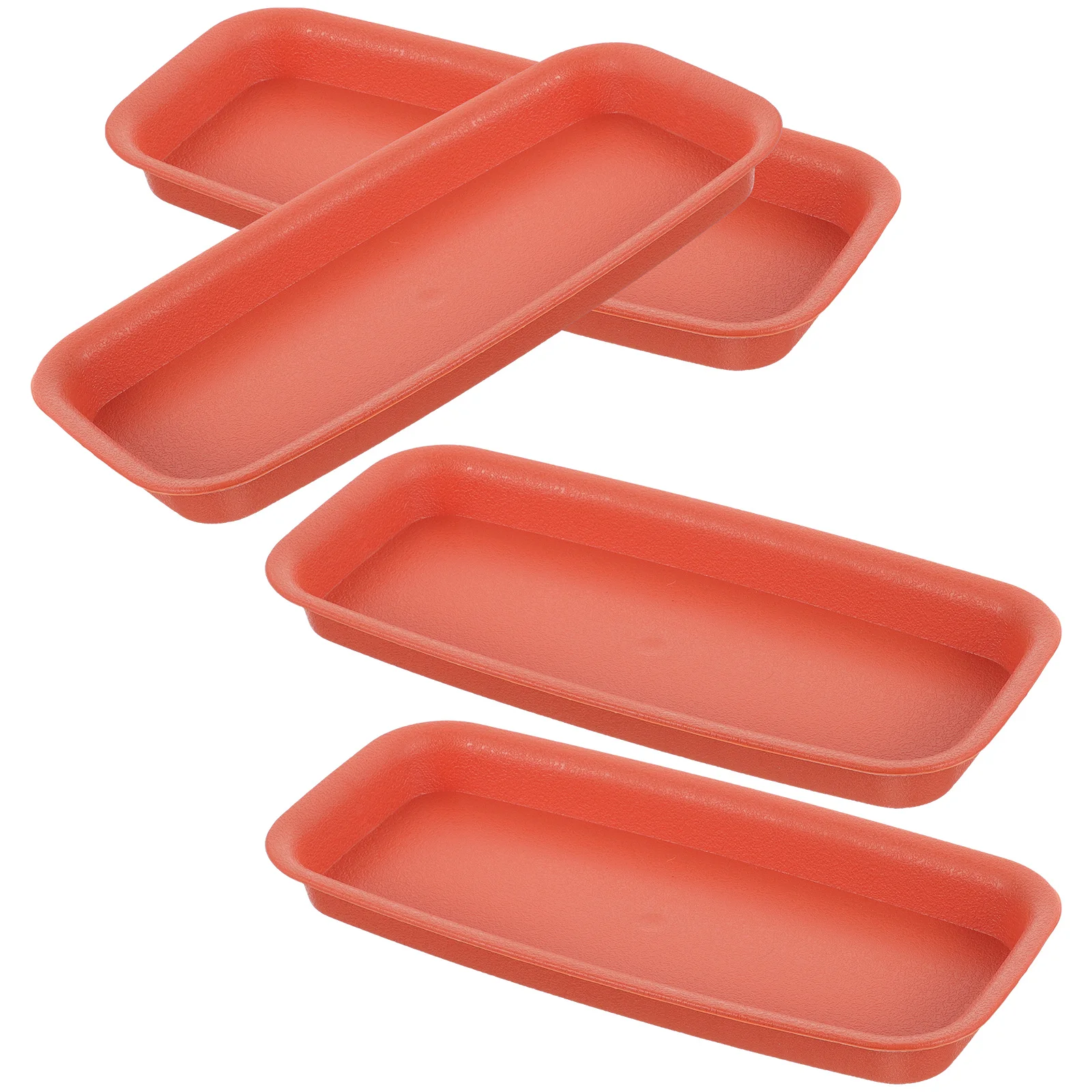 4 pçs retangular plástico planta pires bandejas de gotejamento para vasos plantas uso ao ar livre indoor vaso de flores bandeja sem buraco plantador água
