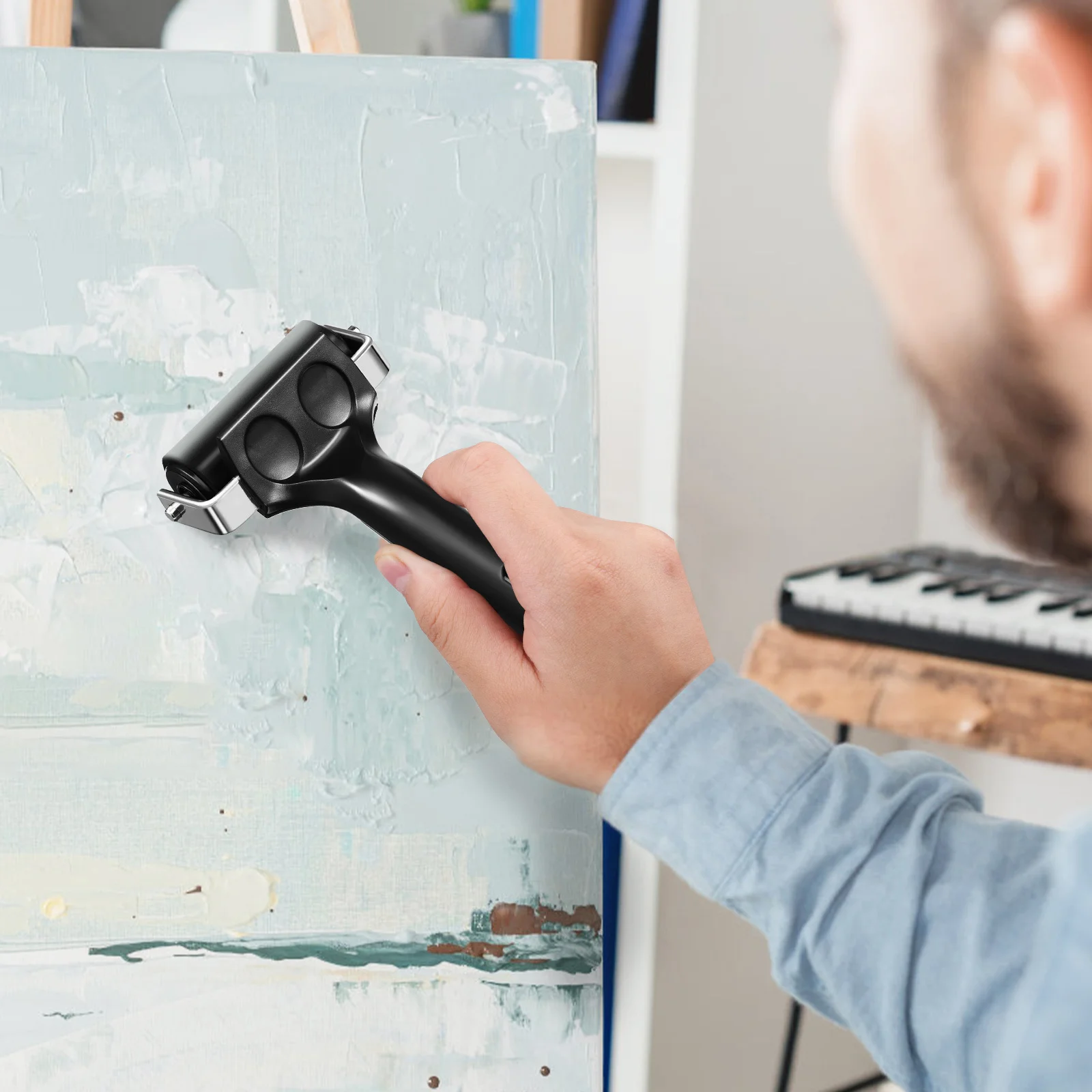 

2Pcs Heavy Duty Rubber Rollers 2 Sizes Smooth Surface for Printmaking Crafting Wallpaper Roller Tool Reusable Ink