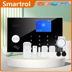 Smartrol Alarm System For Tuya Smart Life APP Compatible With Alexa & Google With IP Camera and 433 MHz Wireless Smoke Sensor