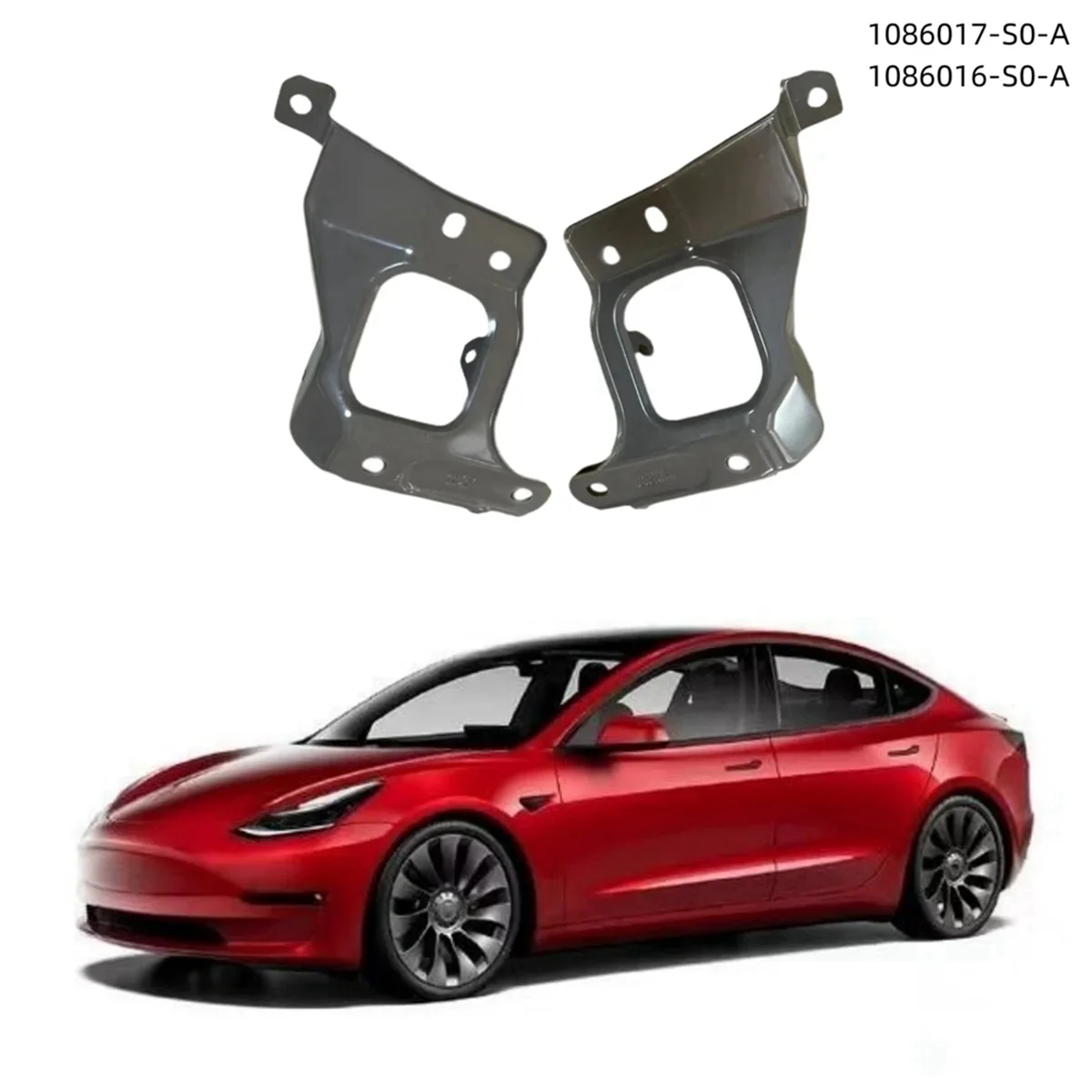 

1086017-S0-A 1086016-S0-A Front Fender Bracket Front Bumper Flap Automotive for Tesla Model 3 2017-2021_A66M