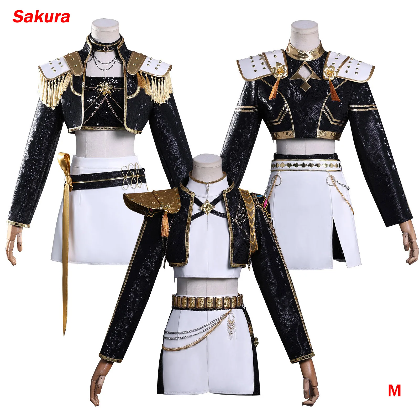 

Girls Rumi Zoey Mira Cosplay KPop Demon Hunters Anime Cosplay Costume Children Black Golden Suit Halloween Role Playing Outfit