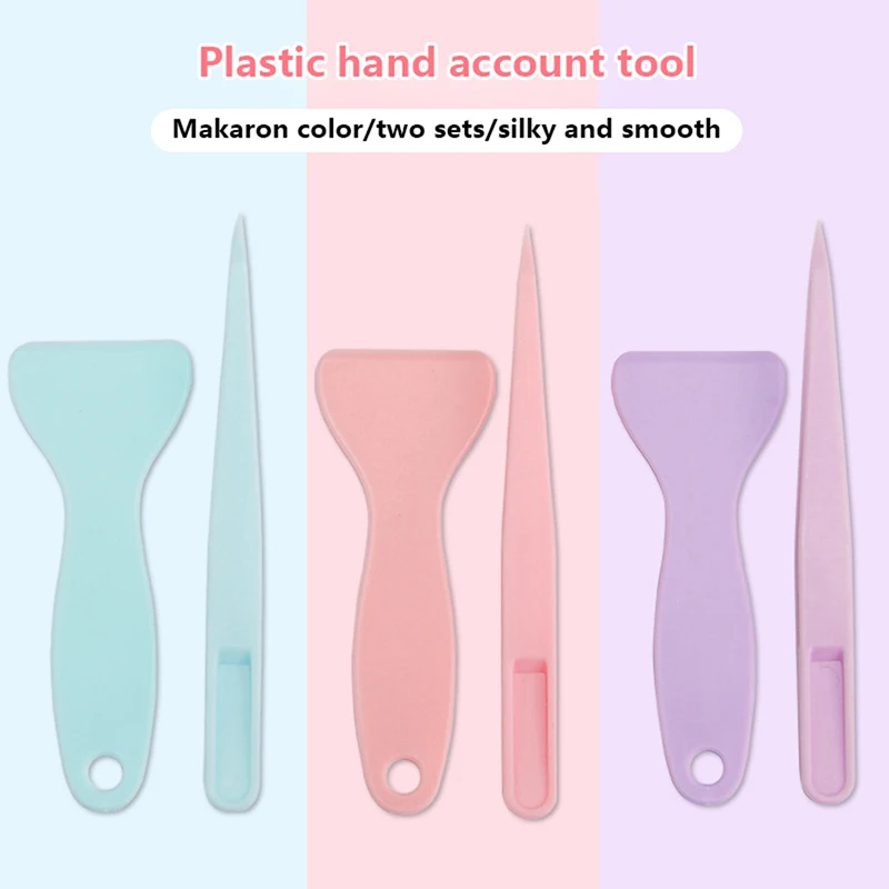 1Set Cute Tweezers Scrapbook Sticker Hand Account Tools Plastic Tweezers Scraper Multi-tool Stationery DIY Junk Journal Album