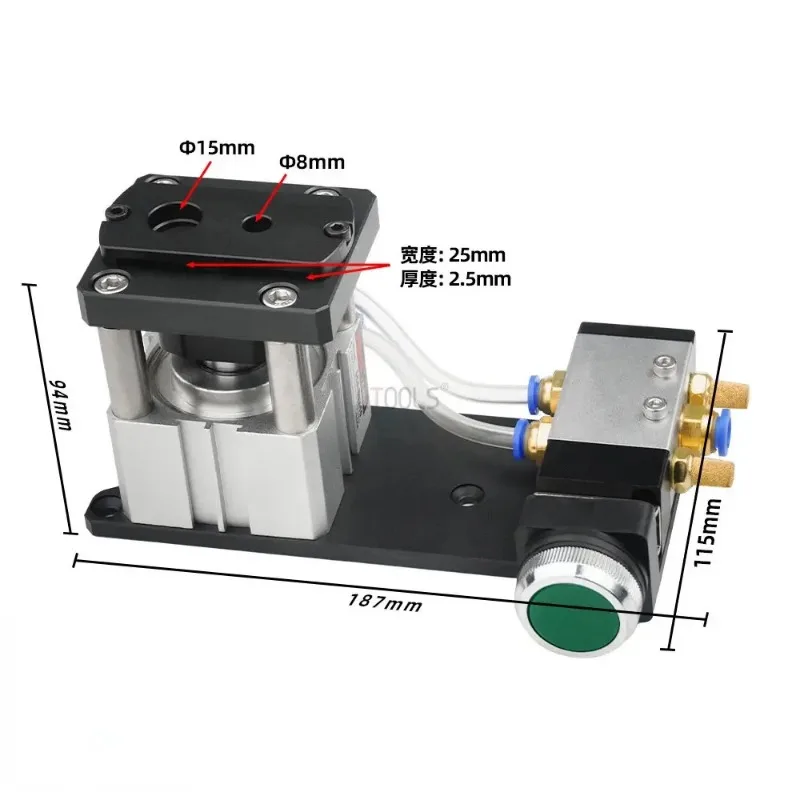 Imagem -06 - Edge Banding Punching Hole Machine Bander Pneumático Guia de Buraco Carpintaria Faça Você Mesmo Tools em mm 15 mm