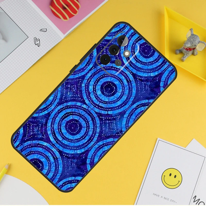 African Wax Pattern Fabric Phone Case For Samsung Galaxy A53 A33 A13 A12 A32 A52 A14 A34 A54 A15 A25 A35 A55 A71 A51