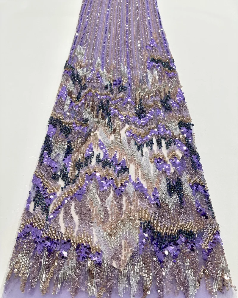 Africa Nigerian Beaded French Mesh Lace With Sequins High Quality 2025 Embroidery Lace Sequins Lace For Wedding Dresses Women