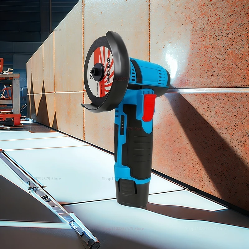 12V Cordless Angle Grinder Brush Cutter Portable Polishing Machine Cutting Saw Blade DIY Home Power Tool for Metal Wood Repair