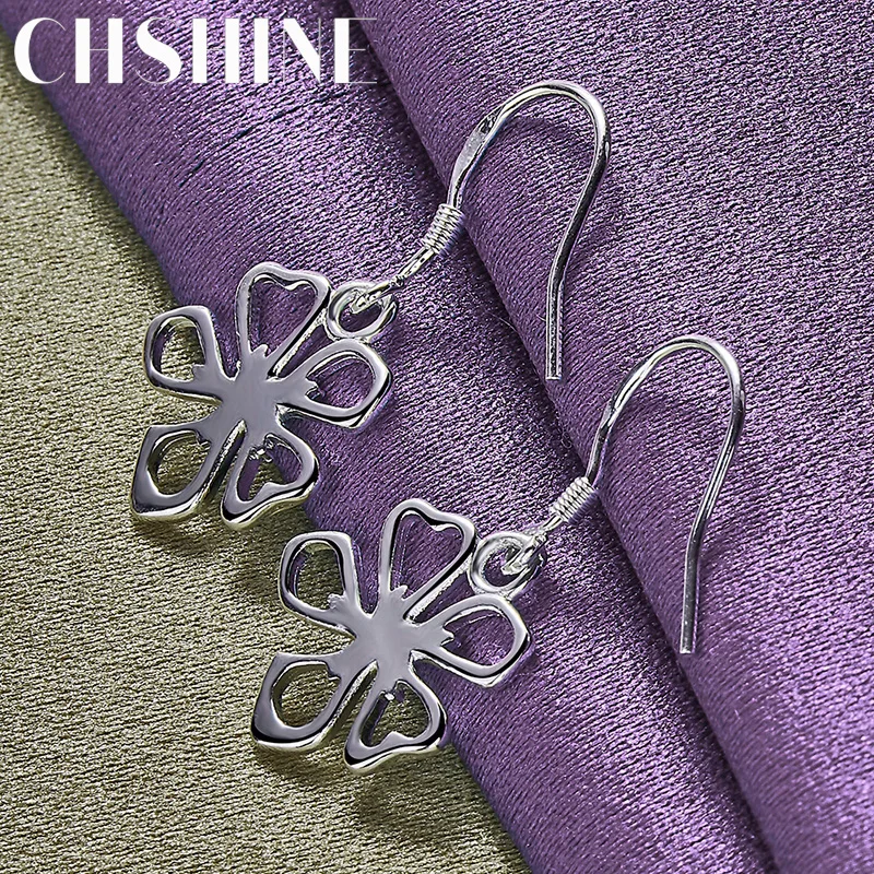 CHSHINE 925 Sterling Silver Charm Flower Earrings Party Gifts Fashion Women's High Quality Jewelry