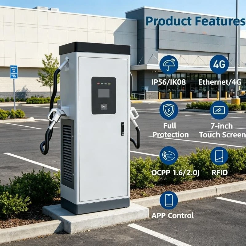 60kW 80kW 120kW AC/DC Electric Vehicle Charger Systems for Commercial Charging Networks Global Electric Vehicle Standards