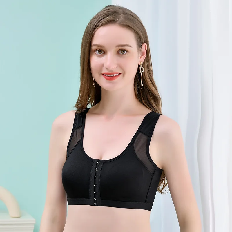Front Closure Posture Corrector Lift Up Bra Women Push Up Cross Back Underwear Shockproof Sports Support Fitness Vest Bras S-5XL
