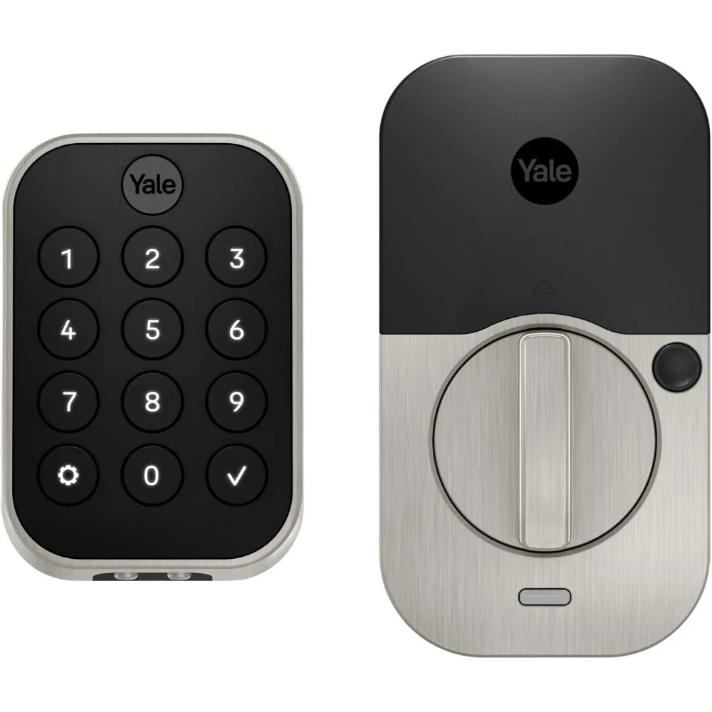 Yale Assure Lock 2 Deadbolt, fechadura de porta de entrada sem chave de níquel acetinado com teclado digital touchscreen e conectividade Bluetooth (não