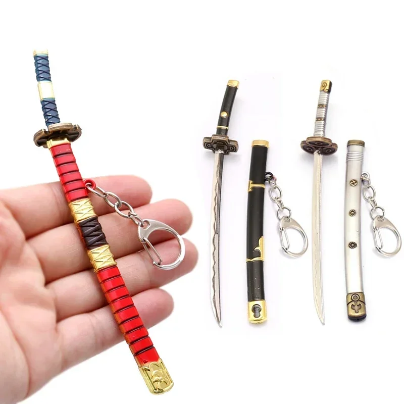Chaveiro de Anime One Piece Zoro para Chaves de Carro, Modelo de Metal Kitetsu Yama Katana, Ideal para Presente