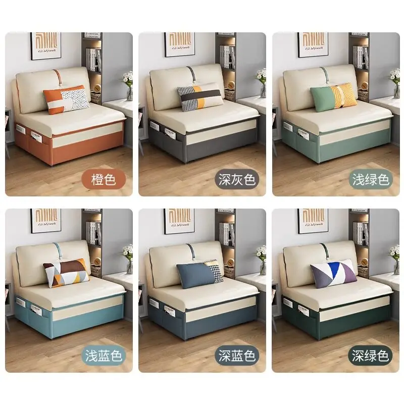 Armless storage sofa bed Folding dual-purpose pull-out small apartment retractable single sofa bed